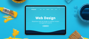 banner showing tablet for website design